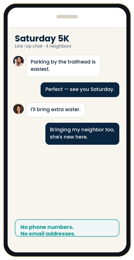 A Link-Up chat inside the portal