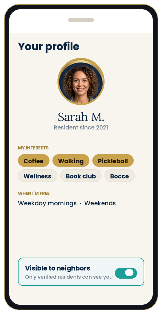 Resident profile screen